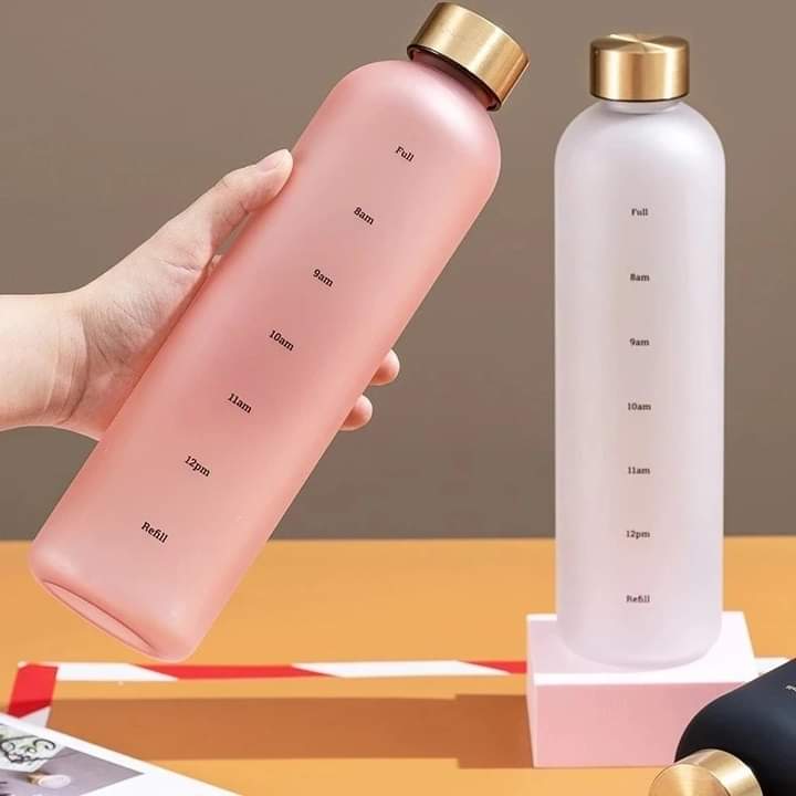 Motivational Reusable water bottle - Colorful plastic body bottle - One liter water Bottle