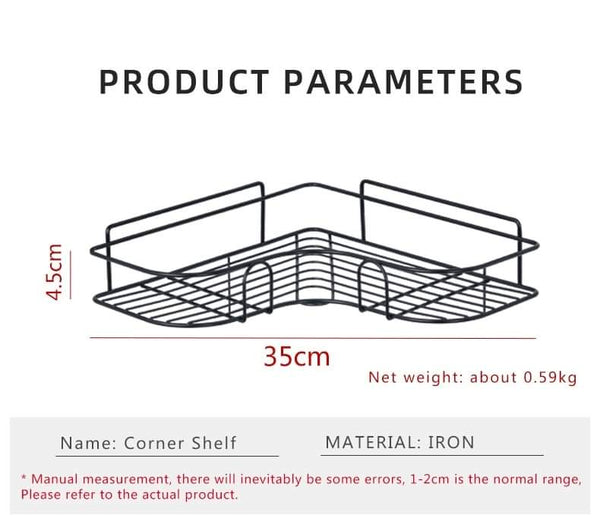 Wall corner shelf for bathroom and kitchen