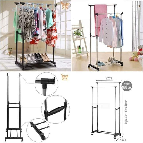 Double hanging clothing stand pole