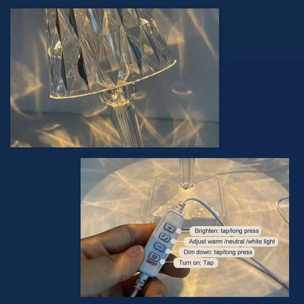Crystal hood like lamp