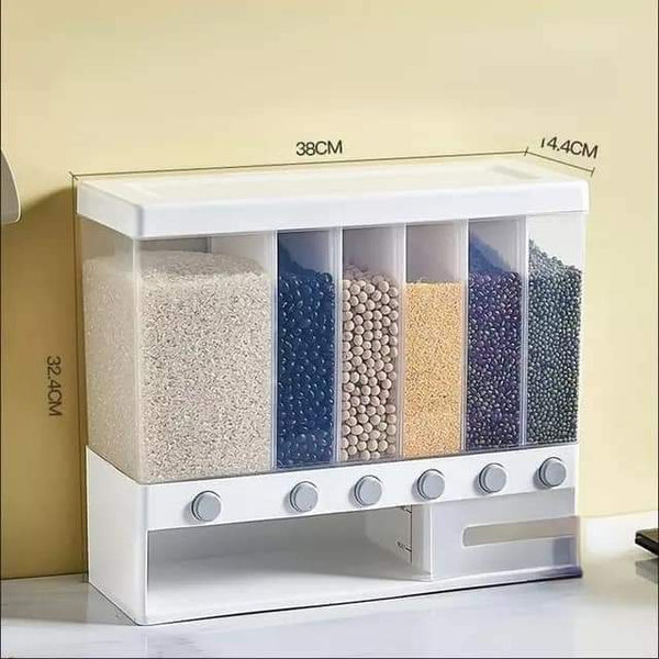 Grains and rice 10Kg wall mounted home sealed rice and grains storage container fine quality dry foods and cereal dispenser container