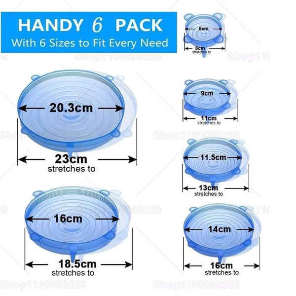 Leakproof silicon lids pack of 6 pieces