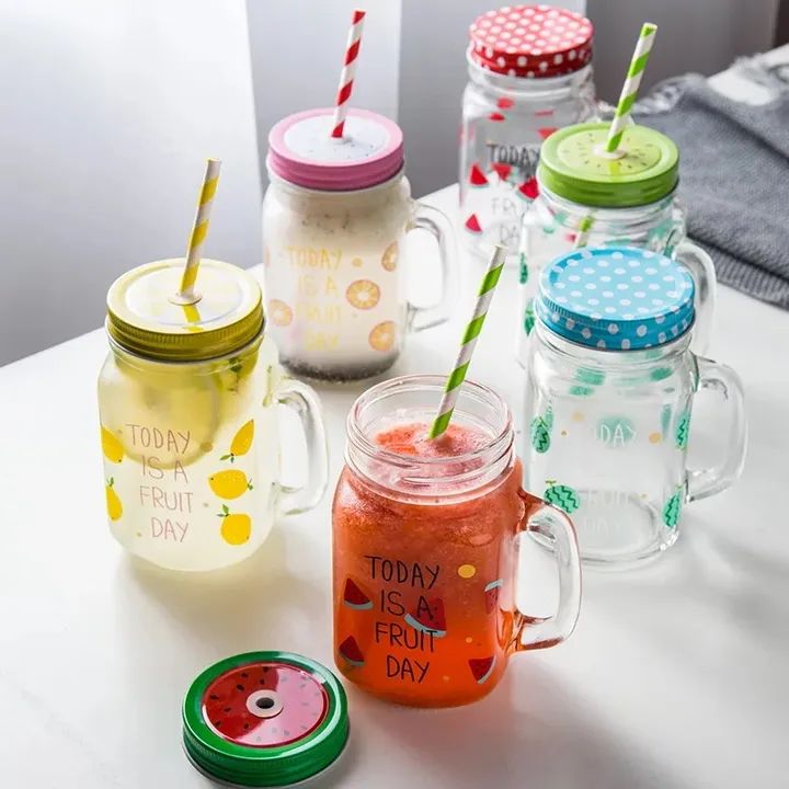 Mason jars in fruit theme