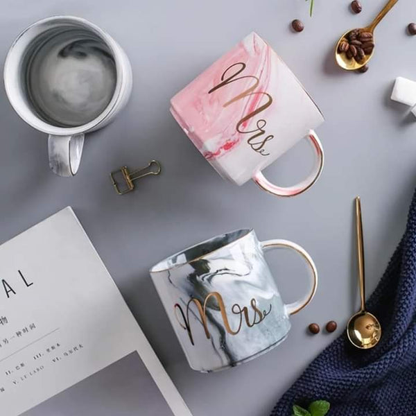 Marbel Look Couple mug set box packing
