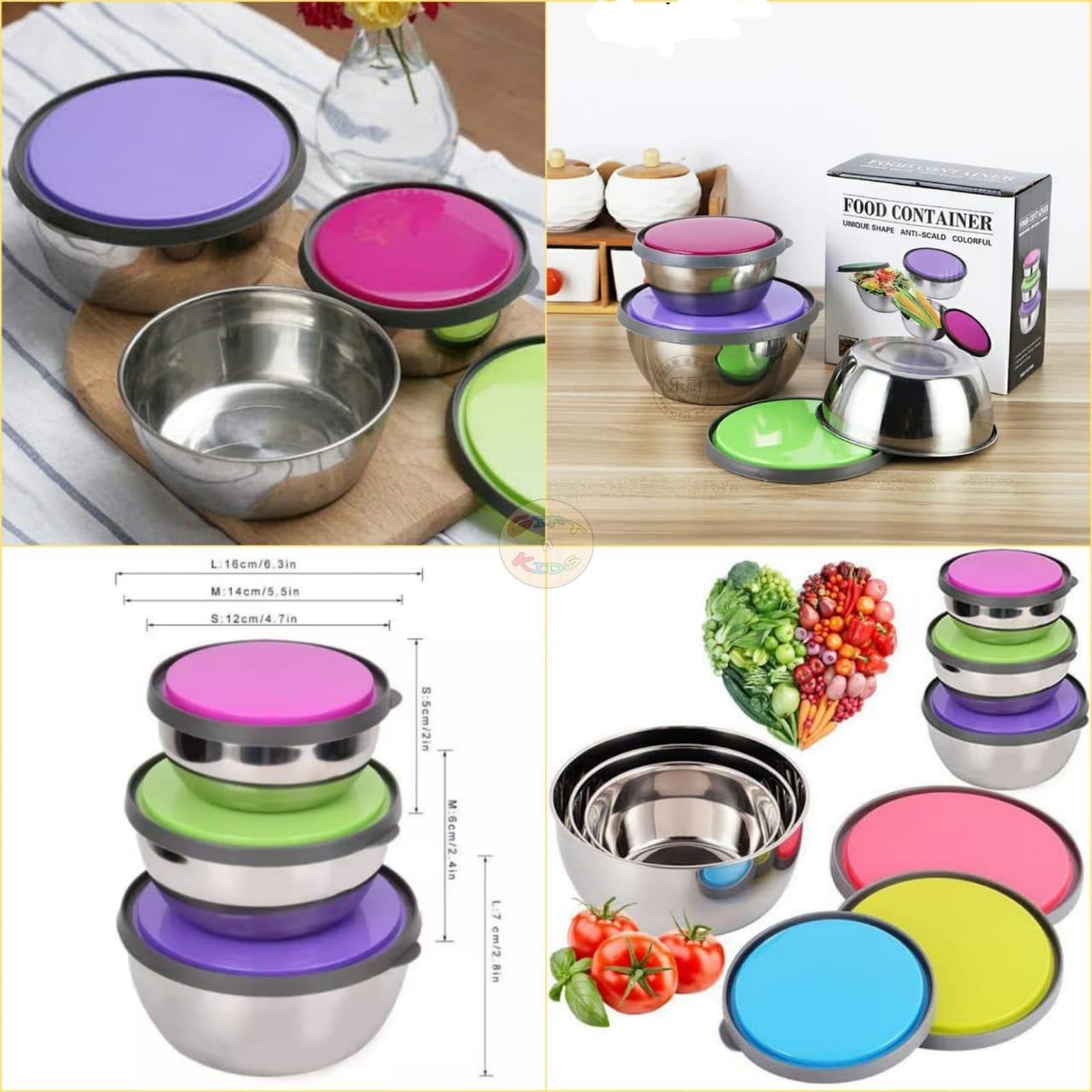 3pcs Set Stainless Steel Bowl