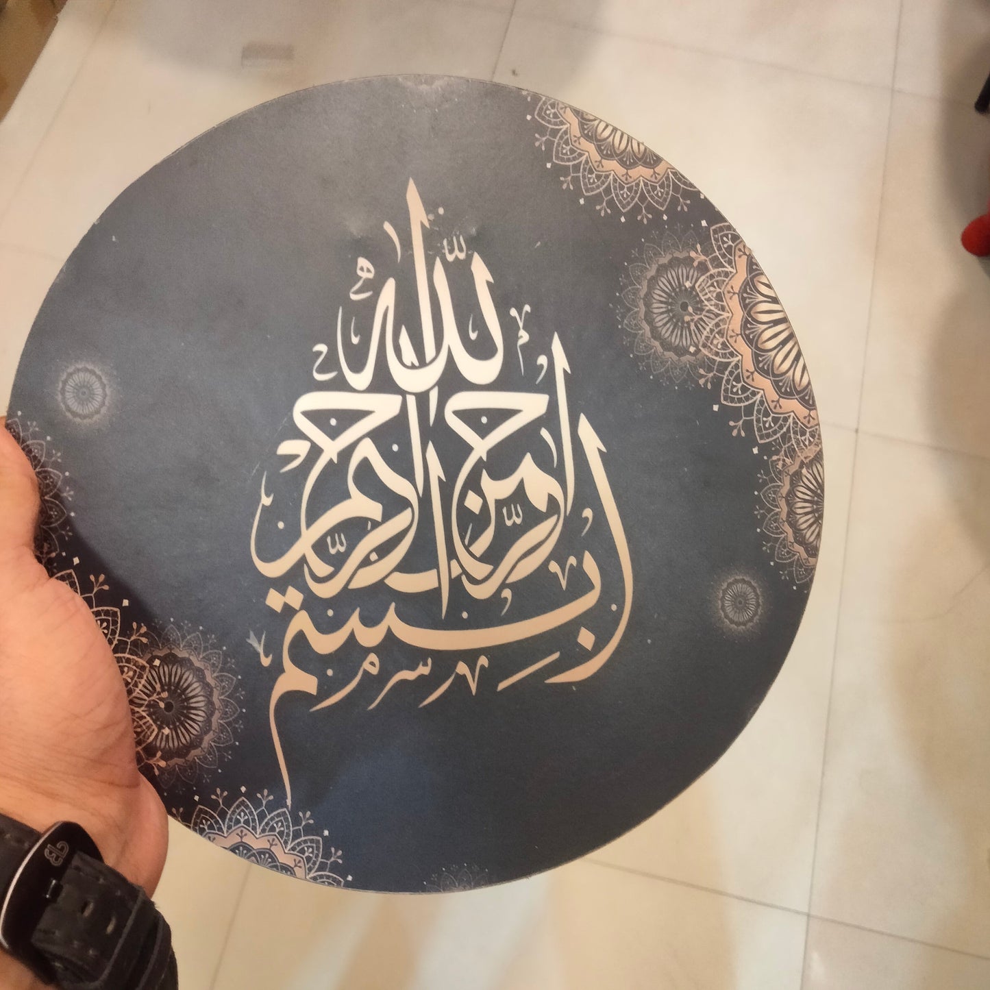 Wooden calligraphy 10 inches dia