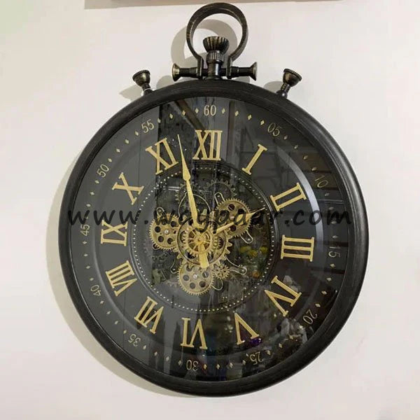 Antique Look Gearing Wall Clock - Vintage Steampunk Timepiece