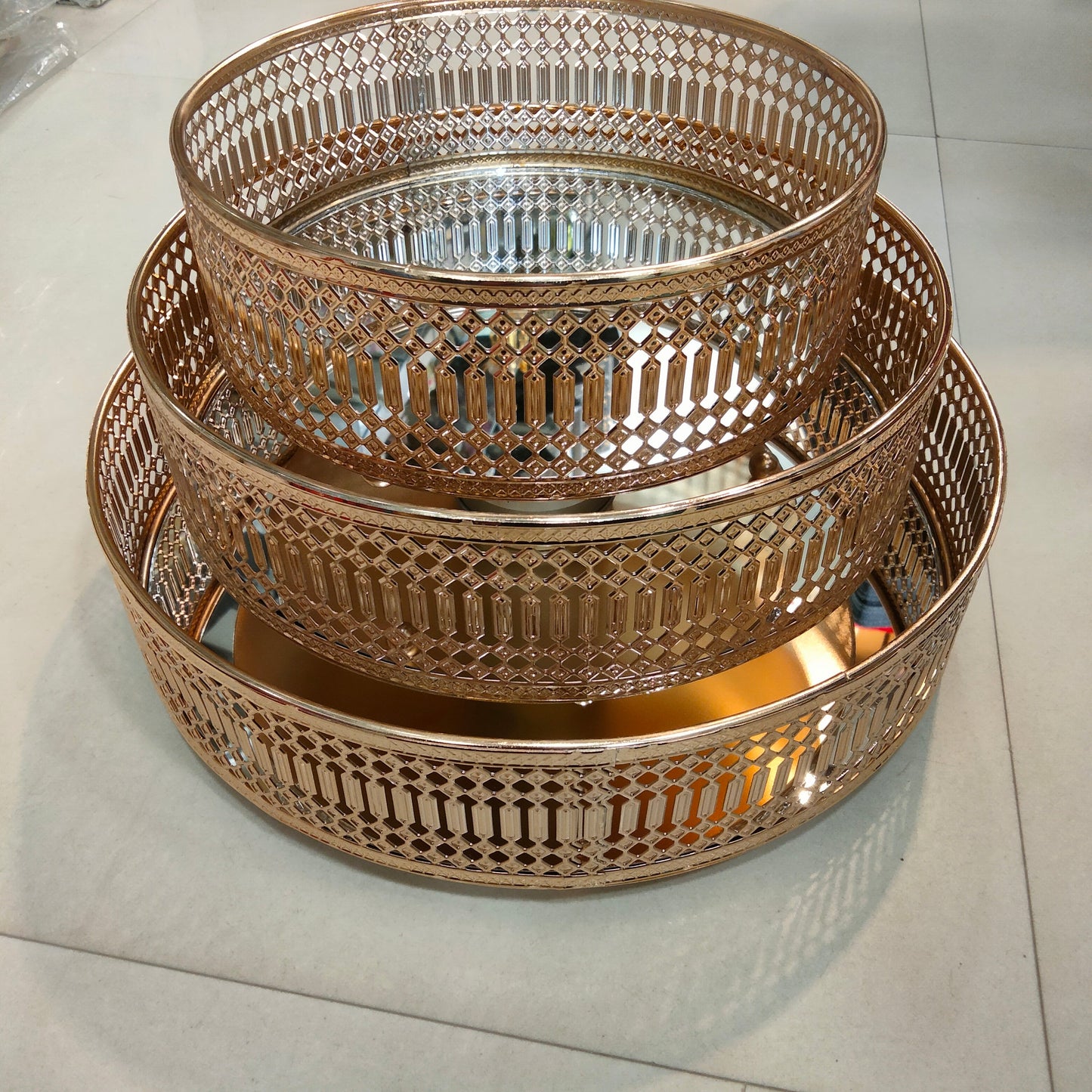 Imported Golden decoration vanity Trays