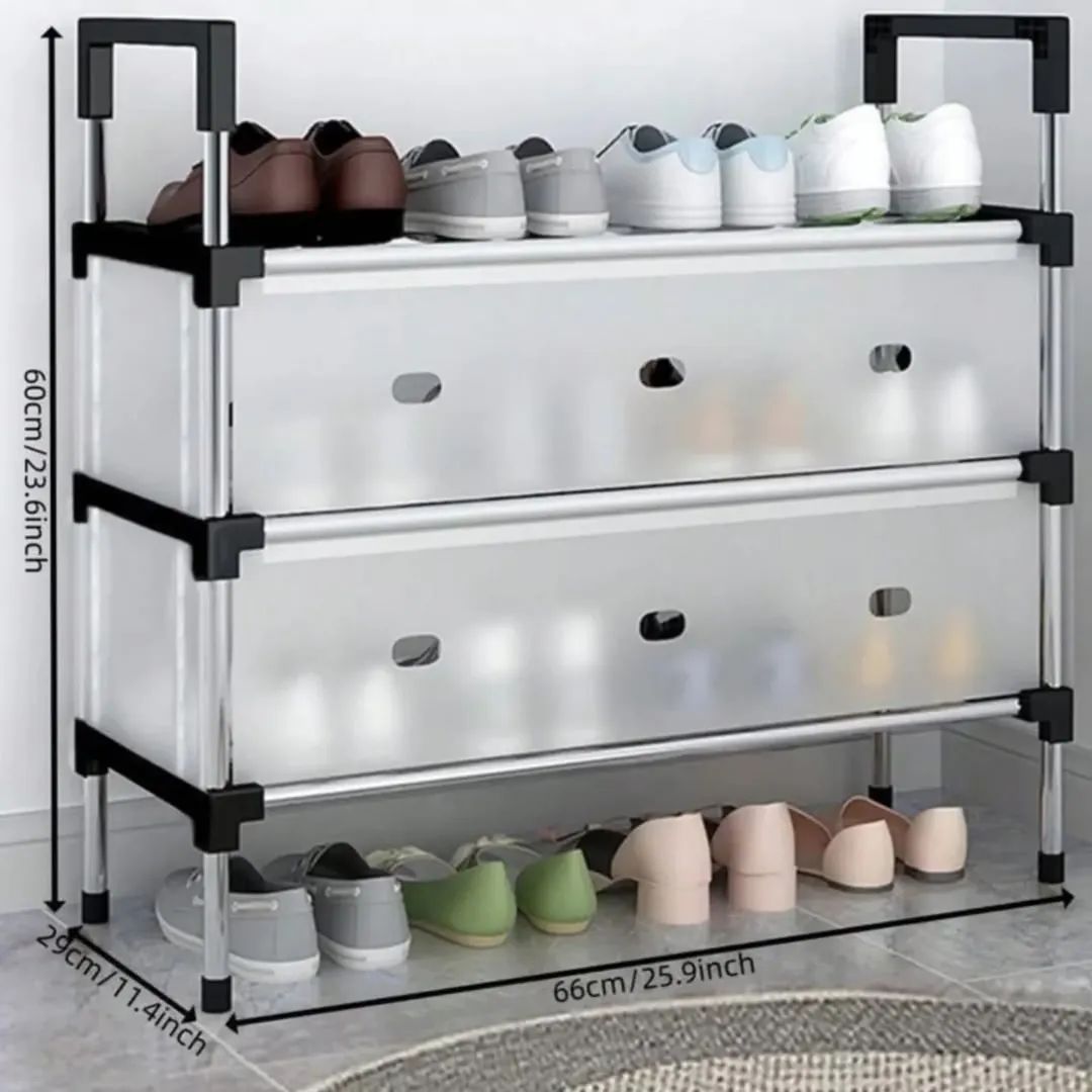 Dustproof Shoe Rack with Hanging Organizer β Space-Saving Multi-Layer Shoe Storage Cabinet