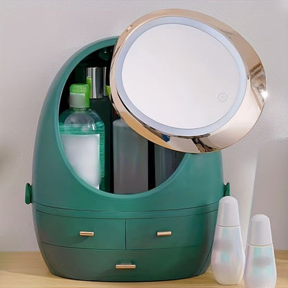 LED Mirror Cosmetic Storage Organizer