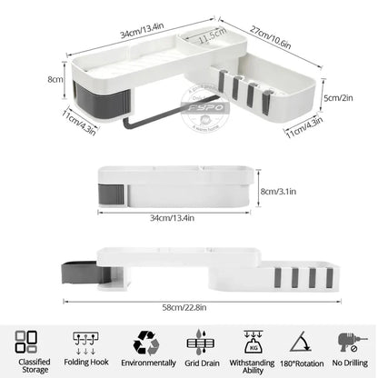 Wall mounted multi purpose self for bathroom and kitchen