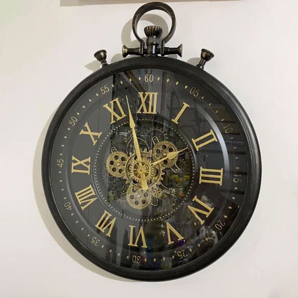 Antique Look Gearing Wall Clock - Vintage Steampunk Timepiece