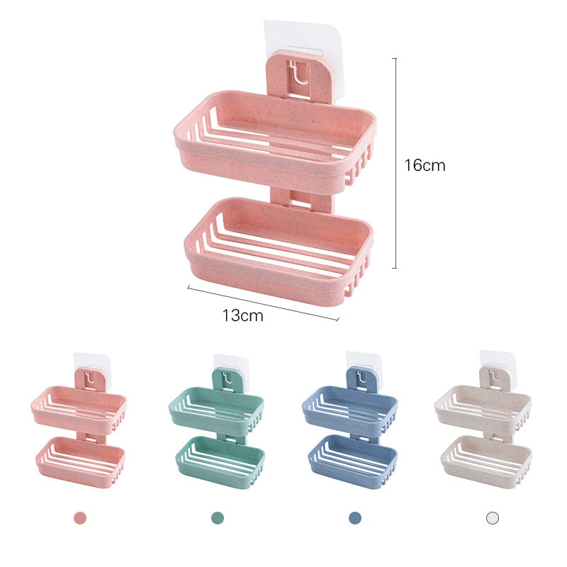 Water draining 2 layer soap holder - Wall mounted soap holder