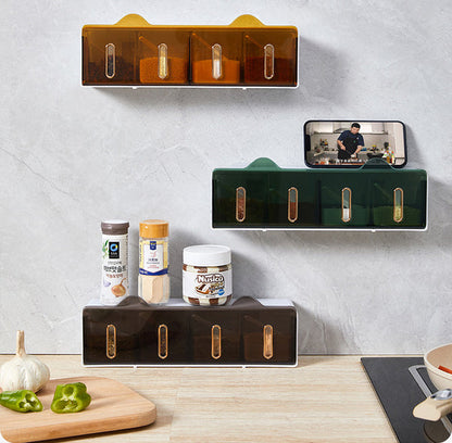 Wall mounted cover top spices rack