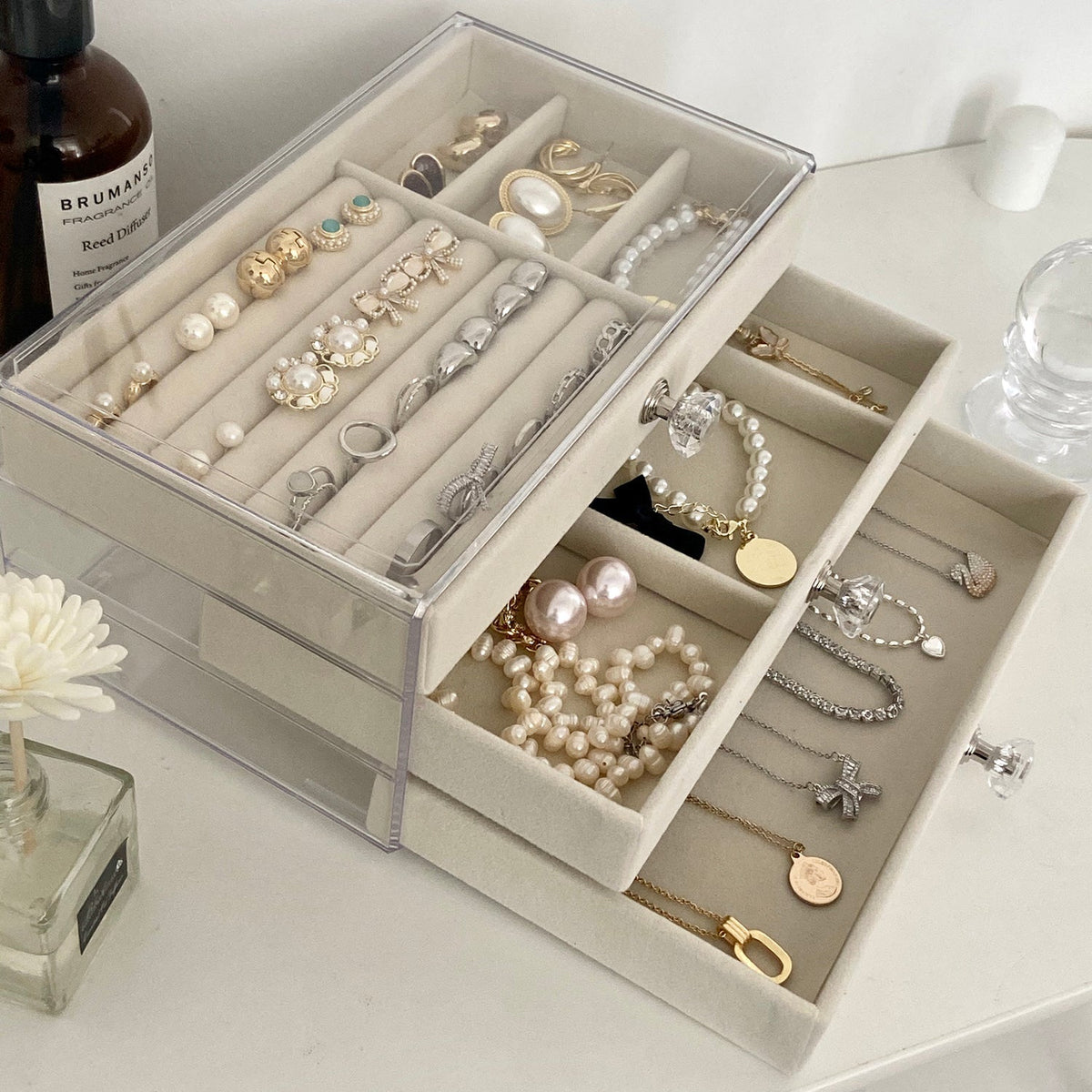 Multilayer Plush Jewelry Organizer