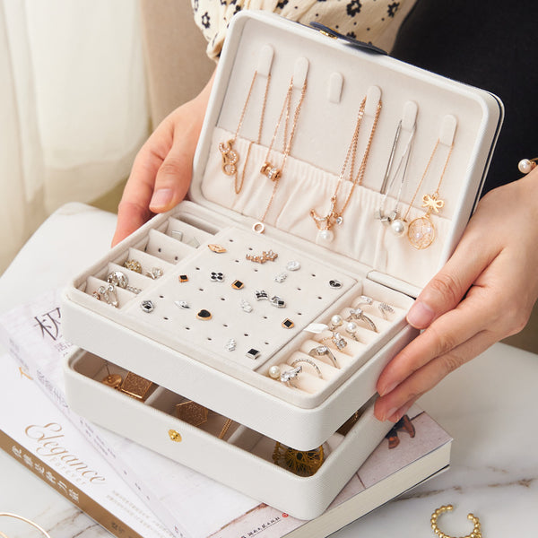 Pu leather portable large capacity jewellery organizer