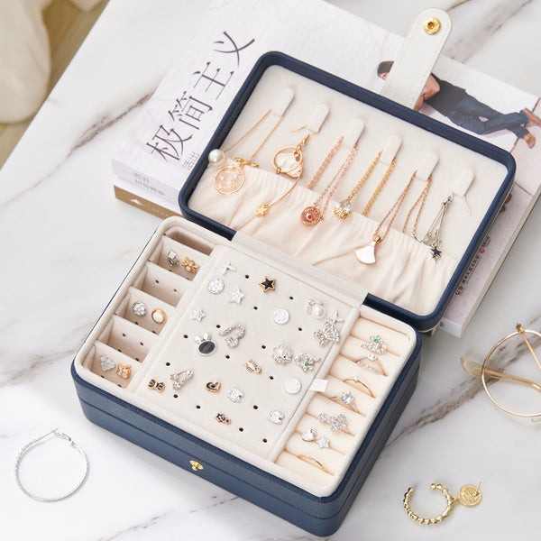Pu leather portable large capacity jewellery organizer