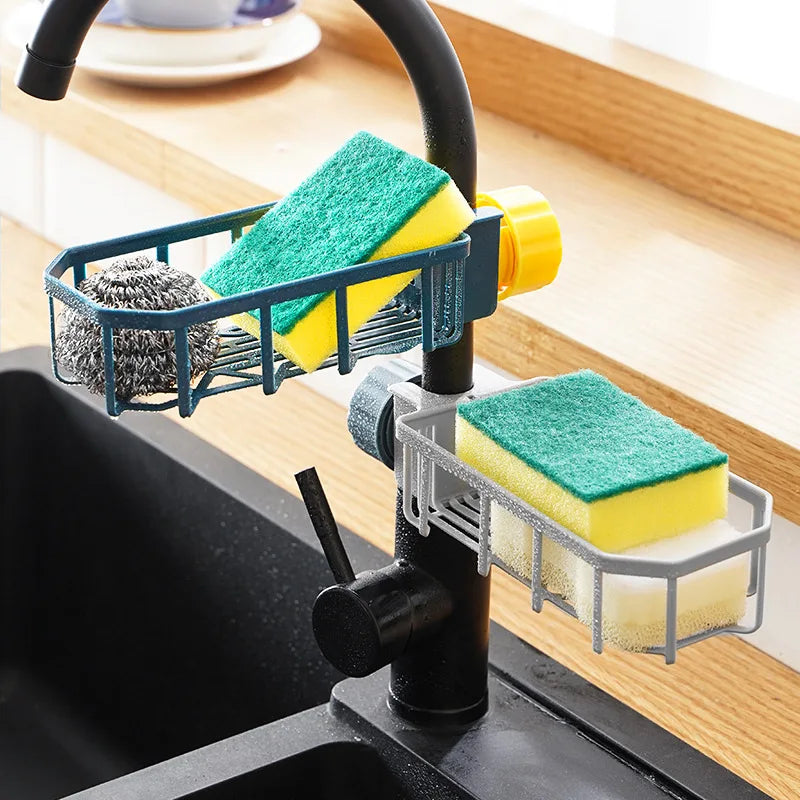Faucet Side Soap And Sponge Dispenser Plastic Material Random Colours
