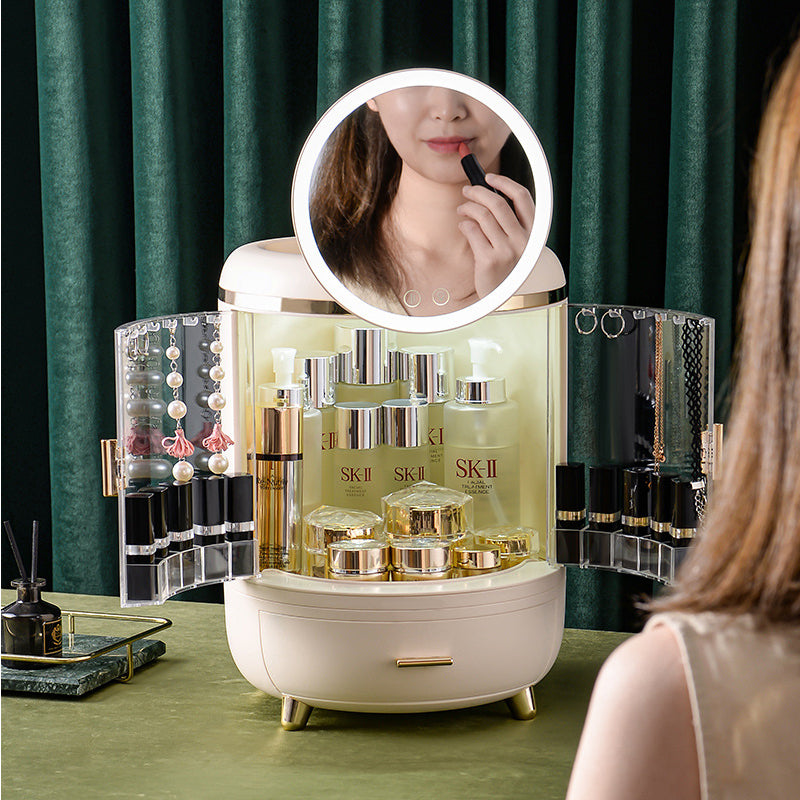 LED Mirror Cosmetic And Jewelry Organizer
