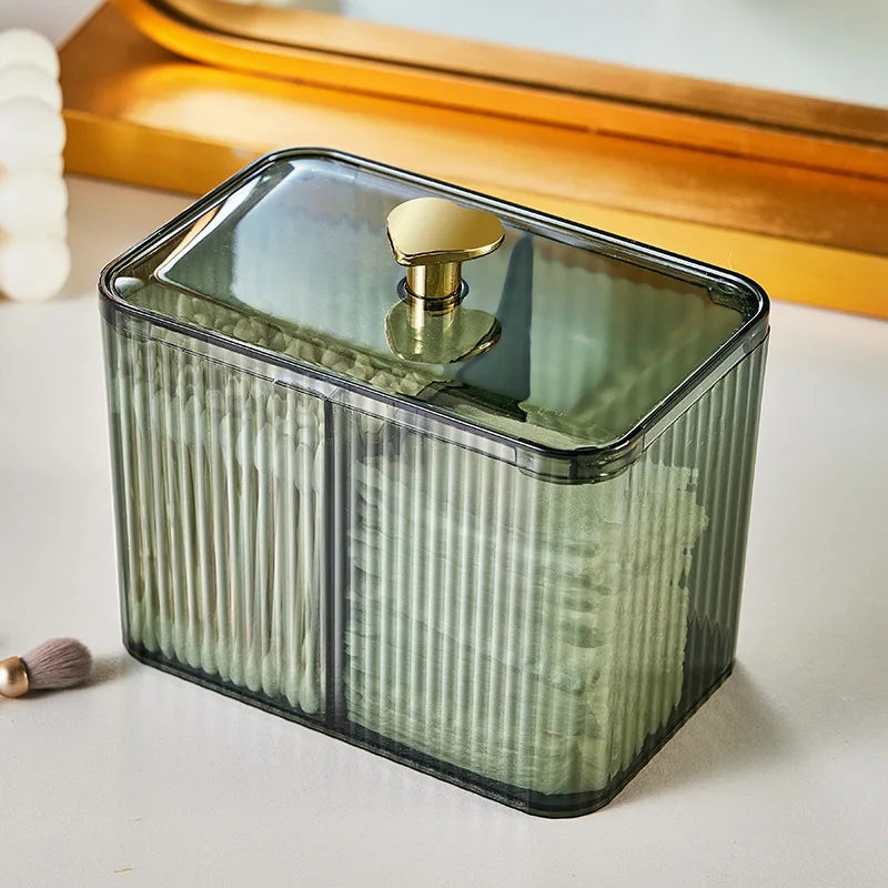 Cotton bud holder + cosmetics organizer