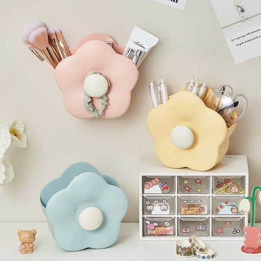 flower shaped wall mounted pen holder