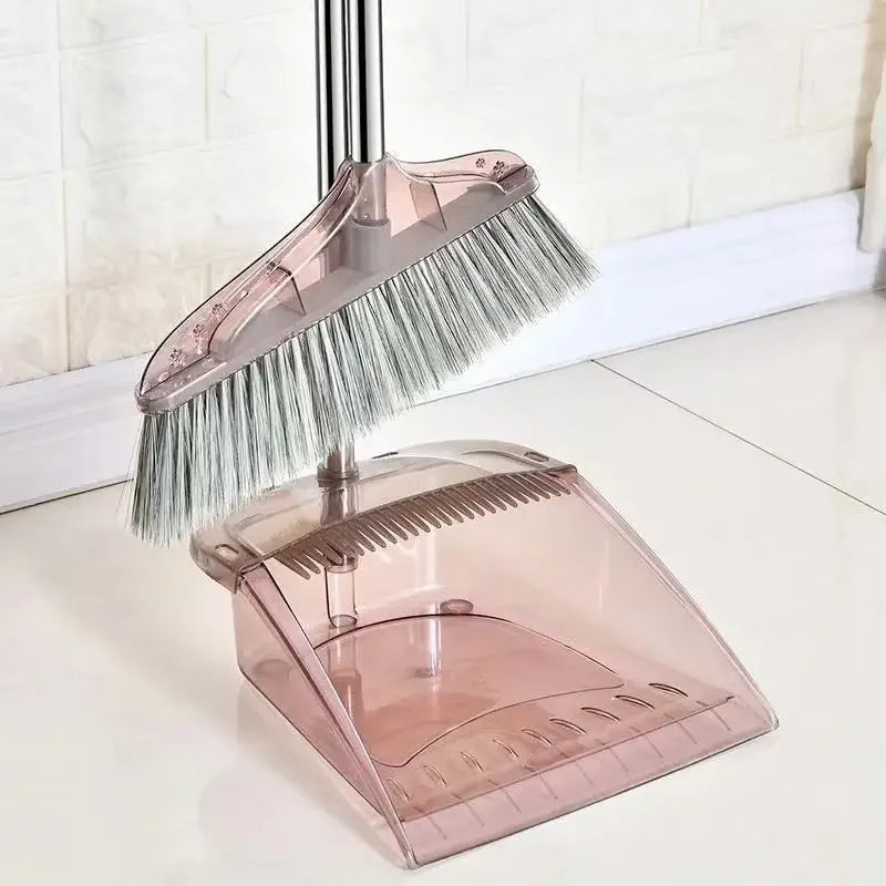 Broom and Dustpan Long Handle Brush Set