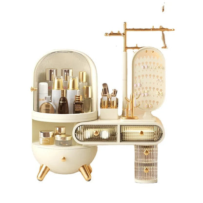 Luxury Dressing Table Cosmetics Storage Box Desktop Jewelry Integrated Dustproof High-Grade organizer
