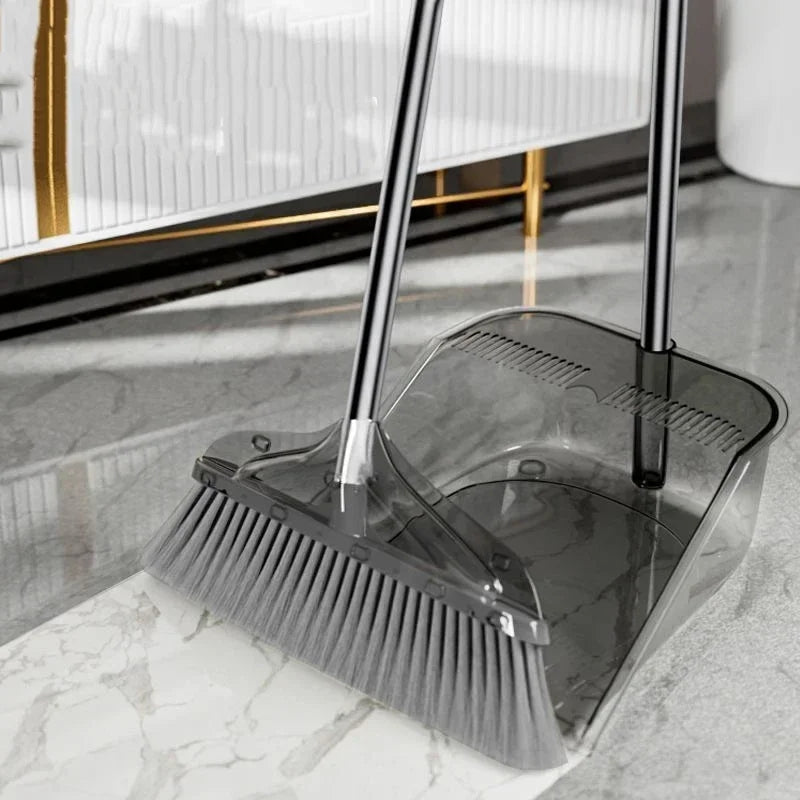 Broom and Dustpan Long Handle Brush Set