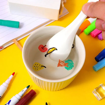 Magical water painting pen color mark pen marker floating.