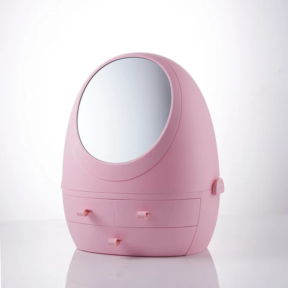 LED Mirror Cosmetic Storage Organizer