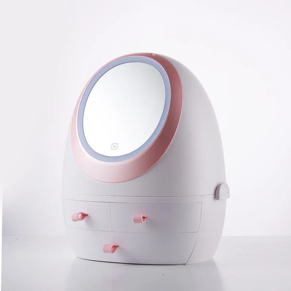 LED Mirror Cosmetic Storage Organizer