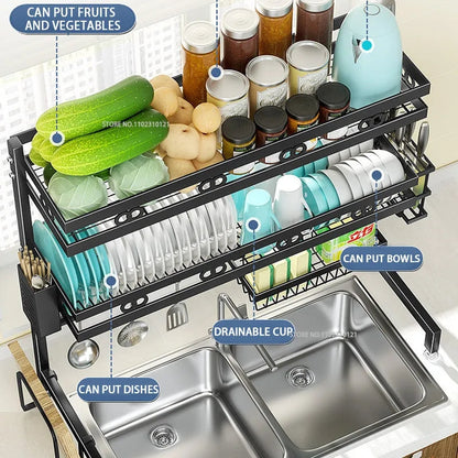 Double layer double sink organizer