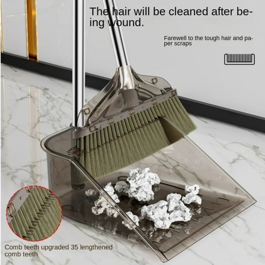 Broom and Dustpan Long Handle Brush Set