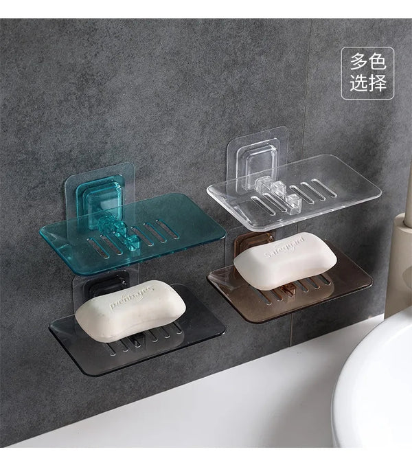 Transparent wall mounted soap holder