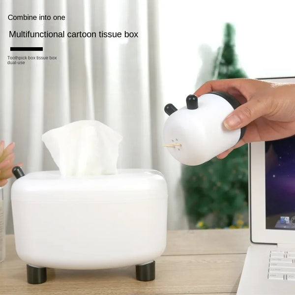 2 in 1 tissue plus tooth pick holder