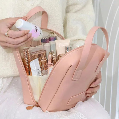 Faux Leather cosmetic organizer - Zipper cosmetic bag