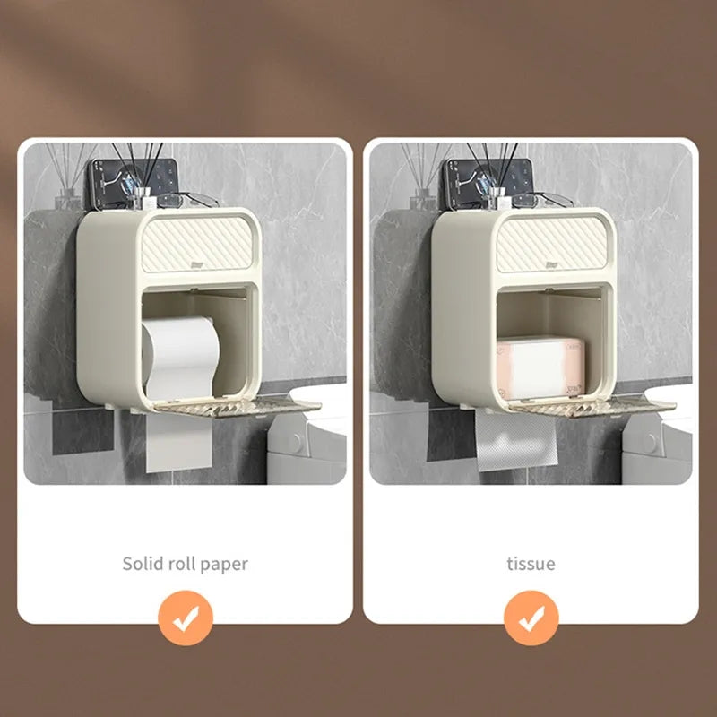 Wall Mounted Tissue Storage Box Shelf