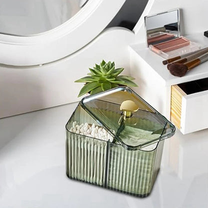 Cotton bud holder + cosmetics organizer
