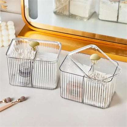 Cotton bud holder + cosmetics organizer