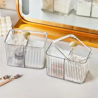 Cotton bud holder + cosmetics organizer