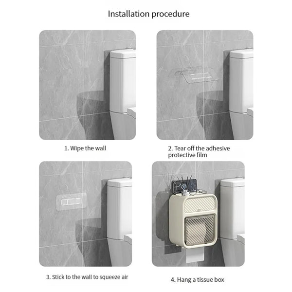 Wall mounted tissue holder and storage organizer