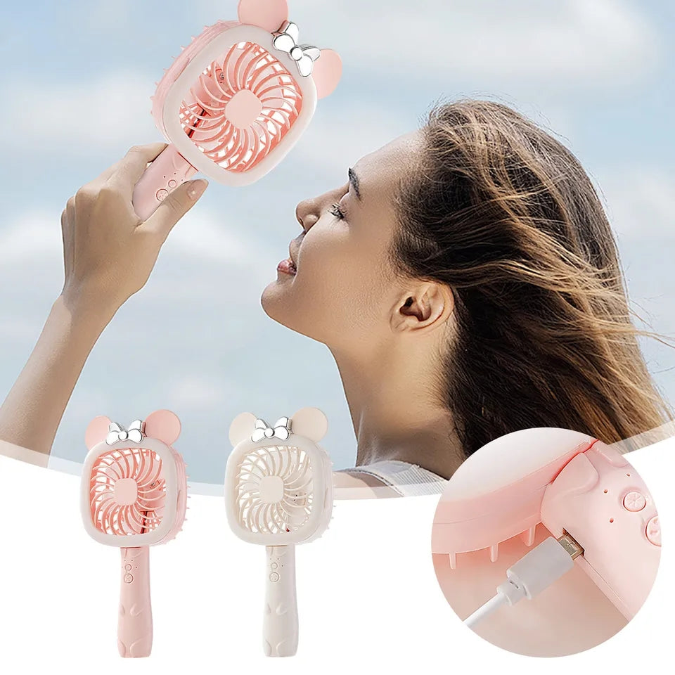 cartoon handheld mini portable fan