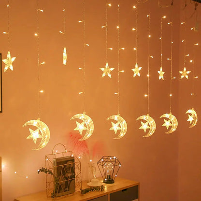 Crescent Moon Curtain Lights 10ft curtain light