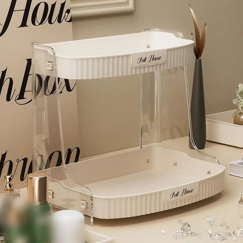 2 layer desktop cosmetics organizer