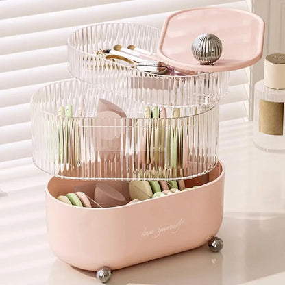 Multi Layer Rotating Desktop Cosmetic Organizer