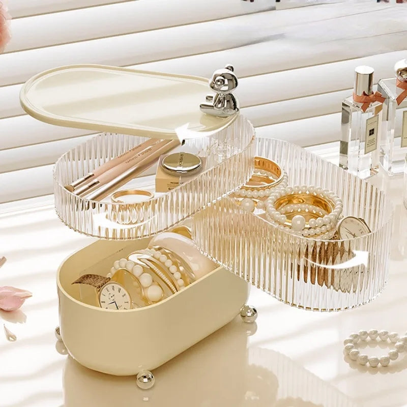 Multi Layer Rotating Desktop Cosmetic Organizer
