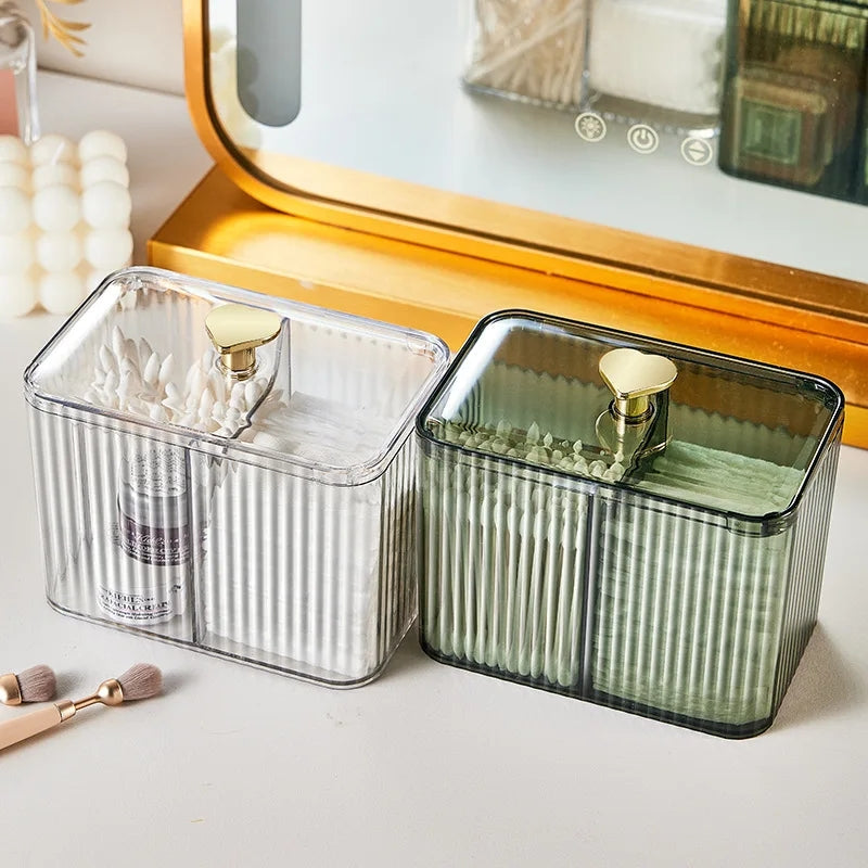 Cotton bud holder + cosmetics organizer