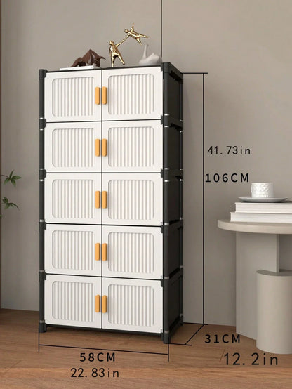 Modular Dustproof Shoe Storage Cabinet – Stackable Entryway Organizer