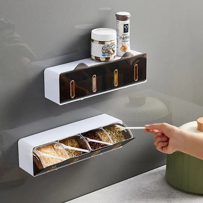 Wall mounted cover top spices rack
