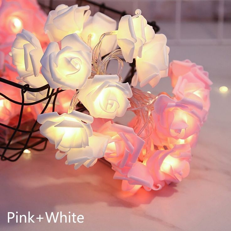Led flower string light in different colors